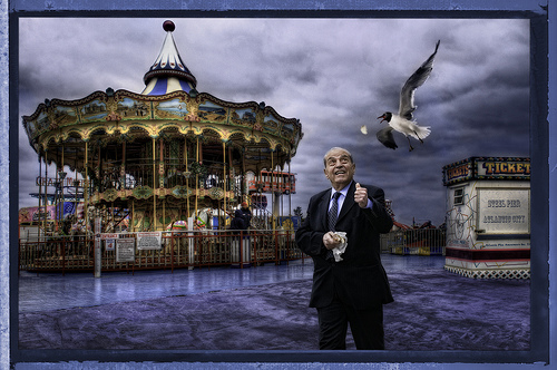 HAPPY GO LUCKY: Jim LaSala created this award-winning, surrealistic photo composition from the two images below.