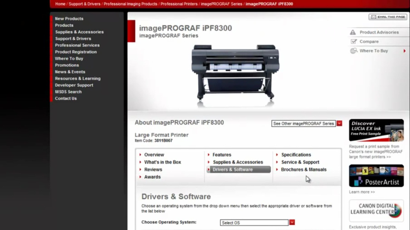 Hover logo lounge How to Update Firmware on a Canon iPF Inkjet Printer | LexJet Blog