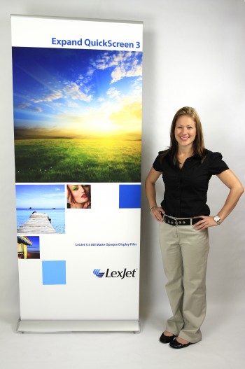Banner stands display graphics