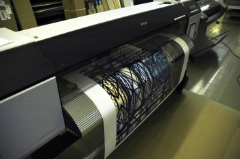 Printing canvas with an Epson GS6000 solvent inkjet printer