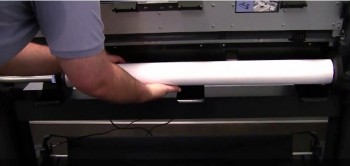 How to load roll paper on a Canon iPF8300S or iPF8300