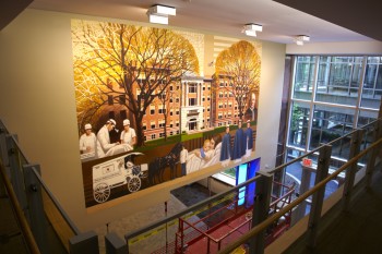Printing wall murals on inkjet canvas