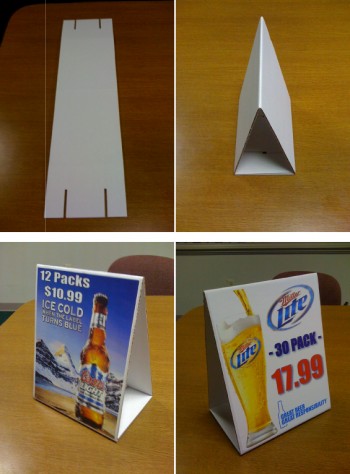 Table tents and display stands for promotions