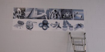 Inkjet printing wall graphics for a corporation