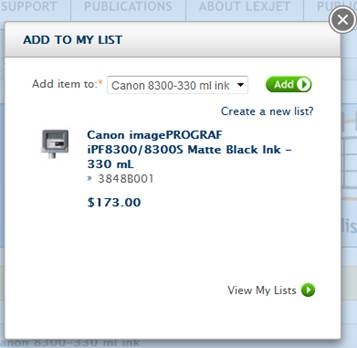 Create custom shopping lists online