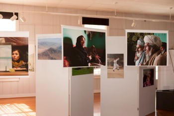 Photographic tapestries for a photo exhibit