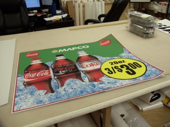 Jonathan Gomez, Point of Sale Creation & Distribution Manager for Chattanooga Coca-Cola Bottling Company, says LexJet Print-N-Stick Fabric has been an ideal inkjet material for point-of-sale printing; it's easy to print and install and reproduces those crucial corporate colors brilliantly.