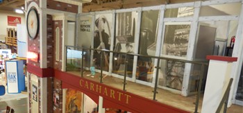 Morley created this elaborate two-story trade show exhibit for Dearborn, Mich.-based clothing manufacturer Carhartt.
